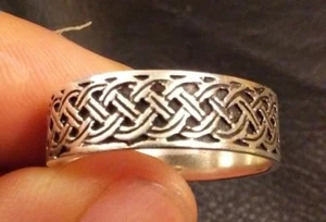 STERLING SILVER CELTIC RING- SIZE 12 - Picture 1 of 6