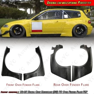 FRP Kit For 92-95 Honda Civic Hatchback (EG) PD Style Front &Rear Over Fender - Foto 1 di 16