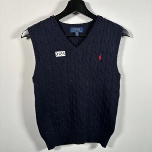 Polo Ralph Lauren Unisex Youth Size Medium 10-12 Cable Knit VNeck Sweater Vest - Picture 1 of 13