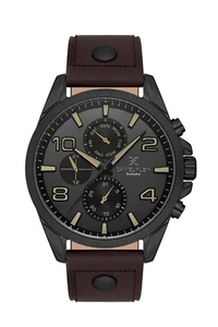 Daniel Klein Exclusive Men Black/Brown Leather Watch - Picture 1 of 1