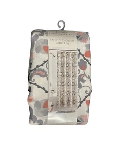 Blossom & Vine Fabric Shower Curtain 72x72in Medallion Grey - Picture 1 of 2