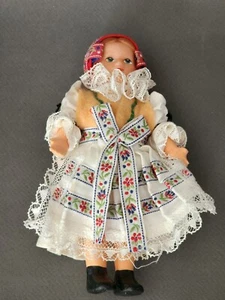 Vintage Czech Girl Rubber Doll in Traditional Haná Region Clothes 4.5" - Picture 1 of 3