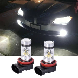 H11 White LED Fog Light Bulbs 100W for BMW 320i 328i 335i 525i 528i 535i xDrive - Picture 1 of 7