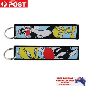 Tweety & Sylvester Embroidered Double Sided Keychain Keyring Accessories Gift - Picture 1 of 1