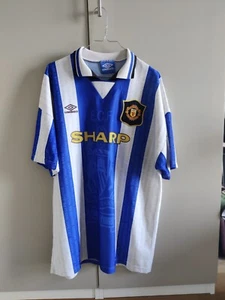 Manchester United 1995-1996 Umbro Vintage Third Shirt Sharp Very Rare Tg XL - Foto 1 di 9