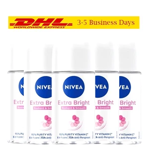 5xNIVEA Deodorant Extra Bright Radiant&Smooth Gentle Roll-on Formula Skin 50g - Picture 1 of 6