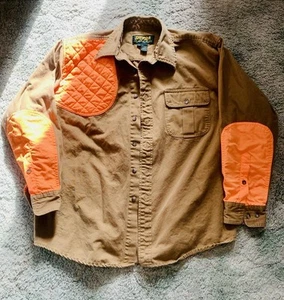 Vintage Sierra Trading Post Hemd Herren Large hellbraun Jagd orange Schulterpolster - Bild 1 von 3
