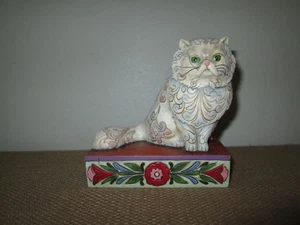 JIM SHORE Heartwood Creek Victoria Persian Cat Statue 4013026 Figurine 2008 5" - Picture 1 of 7