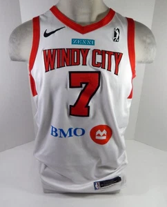 2022-23 Windig Stadt Bulls Maurice Callo # 7 Spiel Used Weiß Trikot G-League 50 - Bild 1 von 6