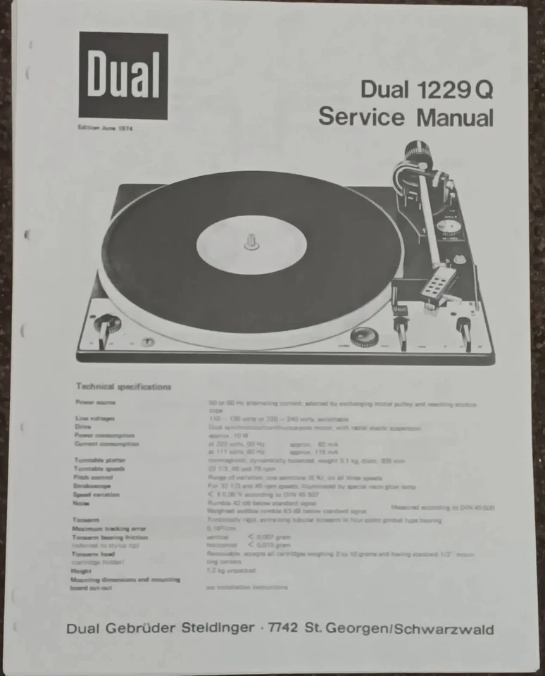 Vintage Dual 1229Q Arm Lift Lever - Turntable Parts 1229 1219