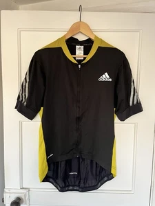 Adidas black cycling jersey Short sleeve Full zip Climalite Supernova Size L - Picture 1 of 6
