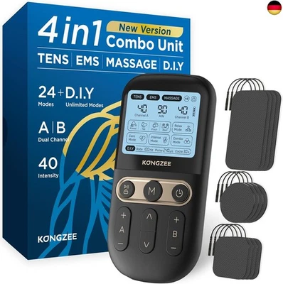KONGZEE 4 in 1 Heimwerken ens-Gerät EMS Massage Muskel & Nervenstimulationsgeräte, Z