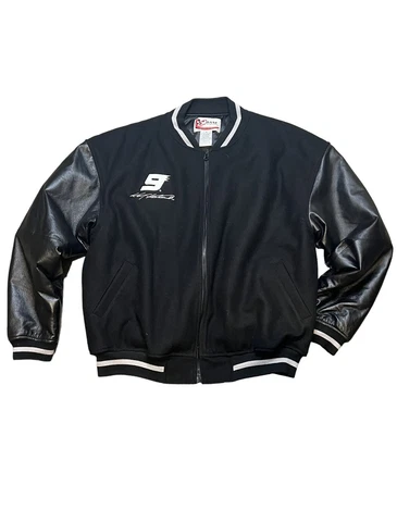 Kasey Kahne #9 Chase NASCAR Wool Leather Varsity Bomber Jacket Coat Size L Cover
