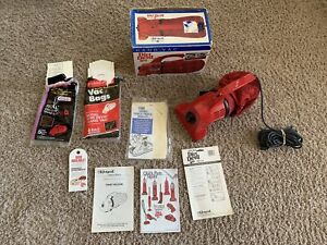 NICE! Vintage Royal Dirt Devil Hand Vac Model 103 Red Vacuum + Extras Tested!