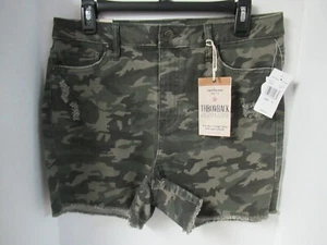 Vanilla Star Women's Juniors Denim Hi-Rise Shorts Size 13  Camo Real Cheeky  NWT - Picture 1 of 5