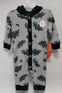 Wonder Nation Baby Boy /Girl Halloween Bat Hooded Romper Multicolor 0-3 Months - Picture 1 of 4