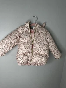 Geblümte 18 Monate Jacke Puffer rosa mit Kapuze H&M - Bild 1 von 7