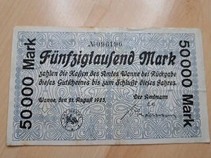 Notgeld 500000 Mark Wanne Inflationsgeld - Bild 1 von 2