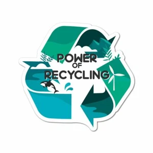 Power Of Recycling Sticker Decal Reuse Recycle Environment Eco Friendly Funny - Bild 1 von 5
