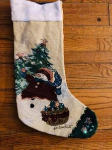 LED Christmas stocking,Snowman,Tree,LED,Light up CHRISTMAS STOCKING NEW 21" x11" - Picture 1 of 3
