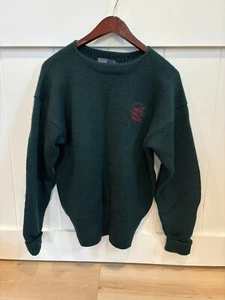 Polo Ralph Lauren Vintage Etiqueta Azul Garabato Logo Lana Verde Adulto Mediano Crew - Imagen 1 de 8