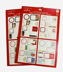 NEU Hallmark Weihnachten Urlaub saisonal rot grün Geschenk Siegel 128 Etiketten, 2er Pack - Bild 1 von 6