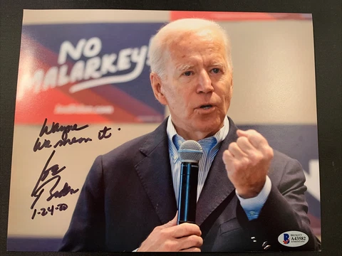 PRESIDENT JOE BIDEN SIGNED 8x10 PHOTO BAS COA LOA AUTOGRAPH WE MEAN IT Cover