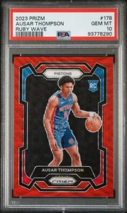 Ausar Thompson 2023 Panini Prizm Ruby Wave Prizm PSA 10 pistones de novato - Imagen 1 de 2