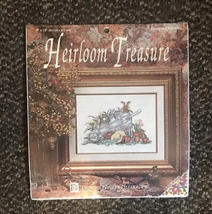 Kreuzstich Set ~ Schubkarre ~ 9x12 1993 Vintage Erbstück Schätze - Bild 1 von 2