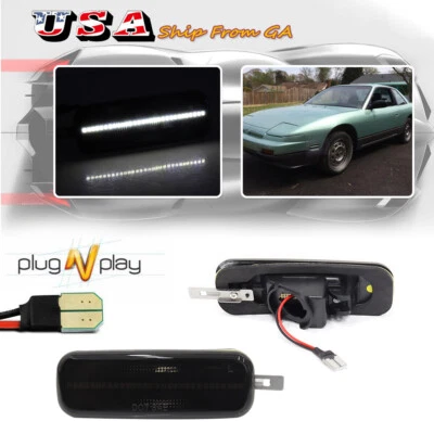 Para Nissan 240SX S13 1989-1994 LED guardabarros delantero luces de señalización laterales lente de humo 2x Foto 1 de 4