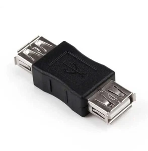 CONVERTITORE DA USB 2.0 FEMMINA A CONNETTORE USB A FEMMINA NERO ADATTATORE - Foto 1 di 5