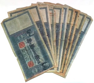 1910 Alemania/Imperio Alemán ENORME billete de 100 marcos LOTE de 10 BAJO GRADO - Imagen 1 de 1