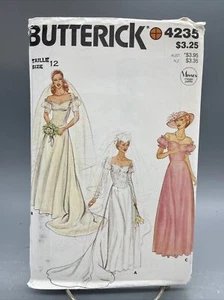 Butterick Sewing Pattern 4235 Women’s Bridal Gown Size 12 - Picture 1 of 4