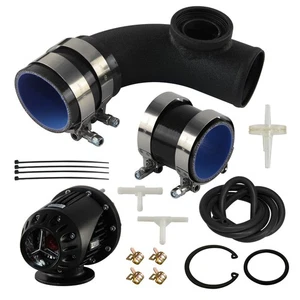 2.5'' 63mm 90 Degree Flange Pipe +SQV Blow Off Valve BOV IV 4+Silicone Hose Kit - Picture 1 of 9