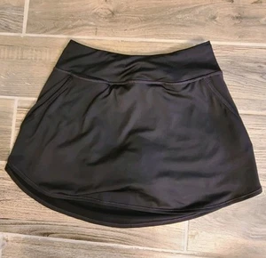 Tek Gear Womens Drytek Skort Size Medium Black Pull On Elastic Waist Zip Pockets - Picture 1 of 14