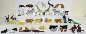 46 Plastik Figuren Zoo Dschungel & Bauernhoftiere verschiedene Figuren Hongkong etc - Bild 1 von 11