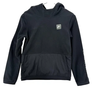 Sudadera con Capucha Nike Juvenil Grande Negra Therma-FIT Polar Pullover Just Do It Manga - Imagen 1 de 9