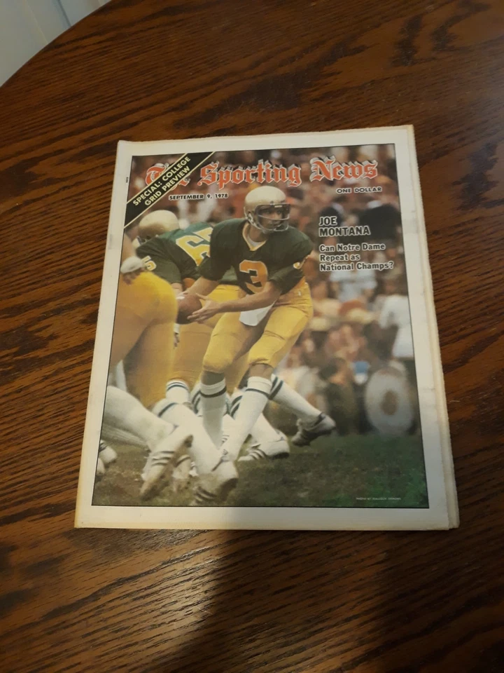 SEPTEMBER 9,1978-THE SPORTING NEWS-JOE MONTANA OF THE NOTRE DAME FIGHTING IRISH - Image 1 of 1