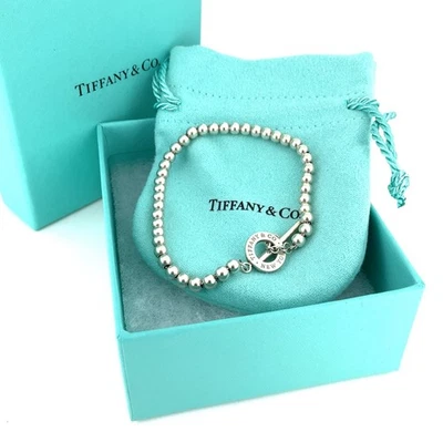 Tiffany & Co. Mini Bead Ball Toggle Bracelet Sterling Silver *Retired* Box+Pouch - image 1 of 4