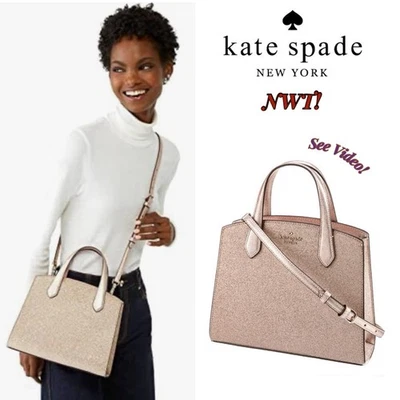 Сумка Kate Spade New York розовое золото блестящая мишура сумка с верхней ручкой - Изображение 1 из 4