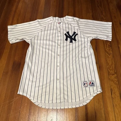 Camiseta De Colección Derek Jeter #2 Majestic New York Yankees Béisbol Blanco EE. UU.  Foto 1 de 4