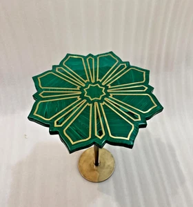 Malachite Flower Design Coffee Table | Green Gemstone Inlay Table | Handmade Art - Picture 1 of 9