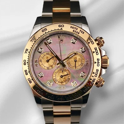Rolex Daytona Steel Yellow Gold Two tone MOP Diamond Mens Watch 116503 Box Card - Image 1 of 4