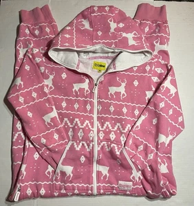 TIPSY ELVES rosa Rentier WEIHNACHTS JUMPSUIT unisex Gr. L Urlaub Full Zip - Bild 1 von 12