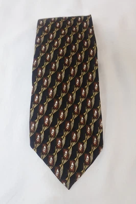 J.Z. Corbata Richards Seda Patrón Geométrico Negro Dorado De Colección Hecha en EE. UU. Foto 1 de 4