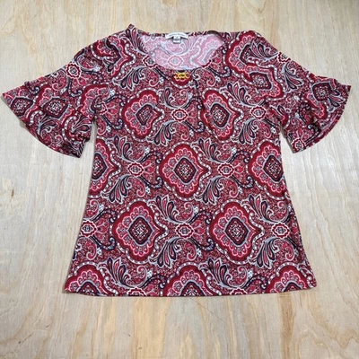 Top para mujer Studio Works M rojo cachemira poliéster spandex Foto 1 de 4