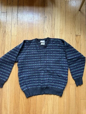 Винтажный 100% шерсти в полоску свитер дом Logan - Изображение 1 из 4