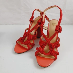 Cabi Tip Toe Womens 4" Heel Sandals Size 8 Stiletto Ankle Wrap Candy Coral #6012 - Picture 1 of 20