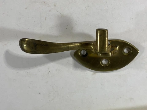 Vintage Brass Ice Box Cabinet Handle Latch Door Hardware Icebox Lock Lever 5" Cover