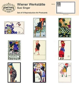 Wiener Werkstatte: Suzi Singer, Artist - Lot of (9) Rare Repro Postcards - Picture 1 of 1